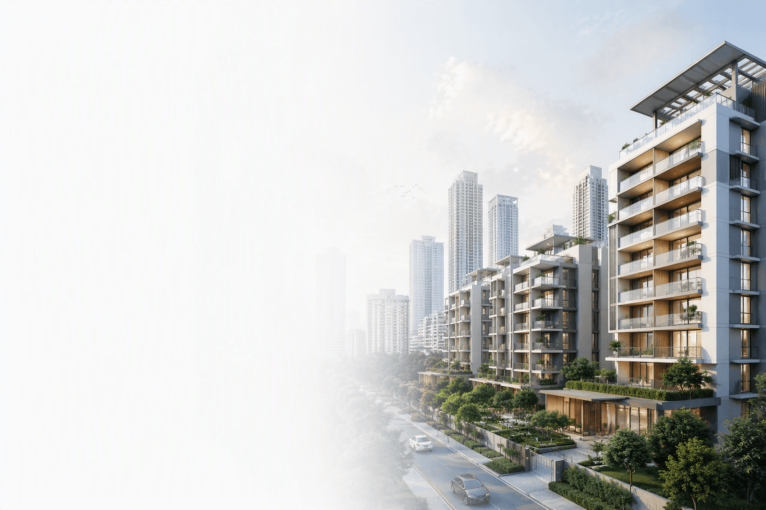 Modern residential apartments in the city